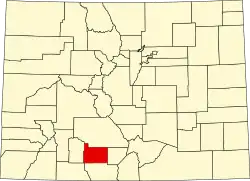 Rio Grande County na mapě Colorada
