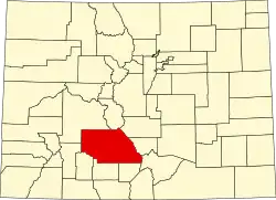 Saguache County na mapě Colorada