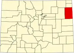Yuma County na mapě Colorada