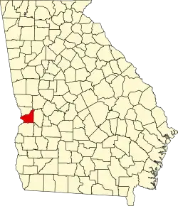 Chattahoochee County na mapě státu Georgie
