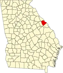 Columbia County na mapě státu Georgia