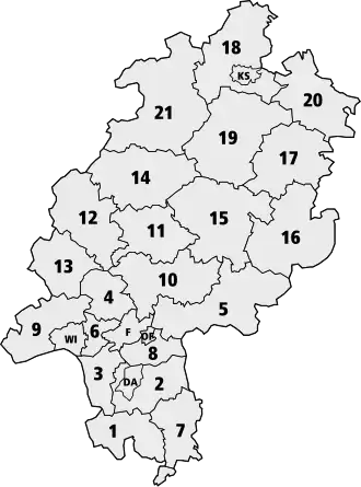 Hesenské zemské okresy