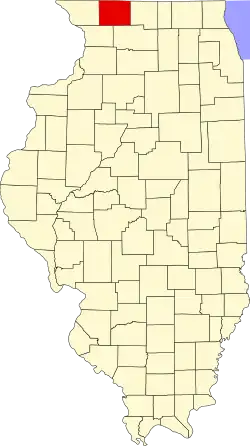 Stephenson County Courthouse.jpg na mapě Illinois
