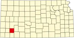 Haskell County na mapě Kansasu