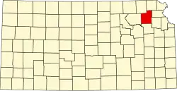 Jackson County na mapě Kansasu