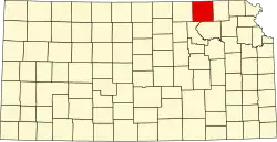 Marshall County na mapě Kansasu