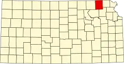 Nemaha County na mapě Kansasu