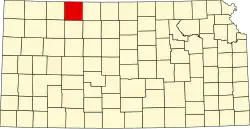 Norton County na mapě Kansasu