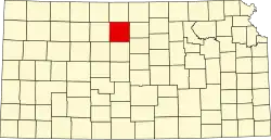 Osborne County na mapě Kansasu