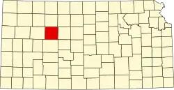 Trego County na mapě Kansasu