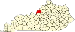 Jefferson na mapě Kentucky
