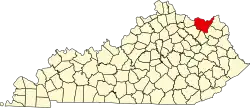 Lewis County na mapě Kentucky