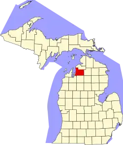 Antrim County na mapě Michiganu