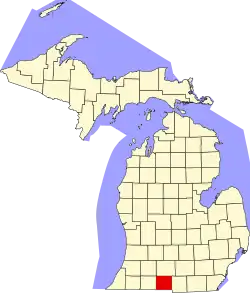 Branch County na mapě Michiganu