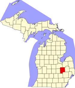 Genesee County na mapě Michiganu