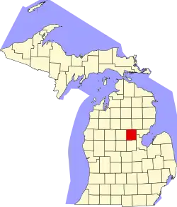 Gladwin County na mapě Michiganu