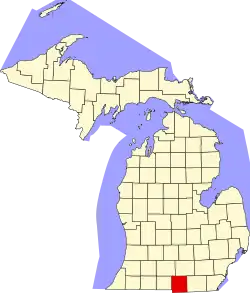 Hillsdale County na mapě Michiganu