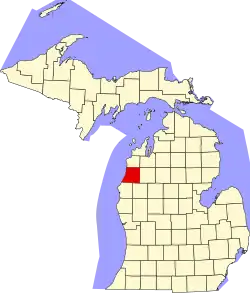 Manistee County na mapě Michiganu