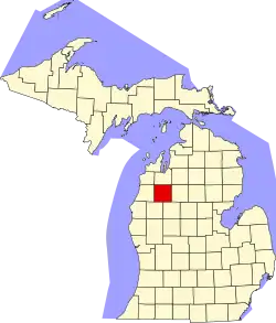 Wexford County na mapě Michiganu