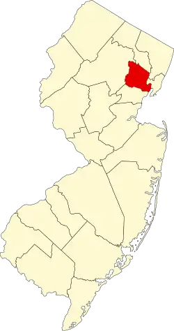 Essex County na mapě New Jersey