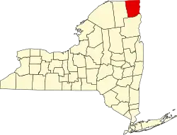 Clinton County na mapě New Yorku