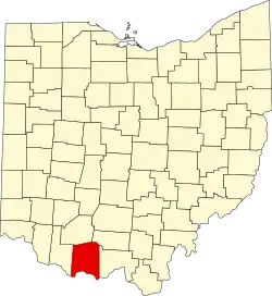 Adams County na mapě Ohia