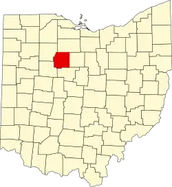 Wyandot County na mapě Ohia