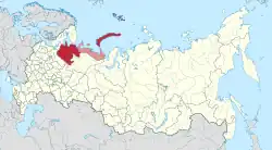 Archangelsk na mapě