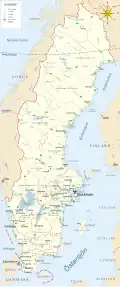 mapa Švédska