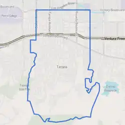 Tarzana na mapě