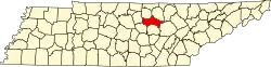 Putnam County na mapě Tennessee
