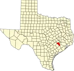 Austin County na mapě Texasu