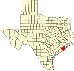 Brazoria County na mapě Texasu