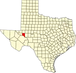 Crane County na mapě Texasu