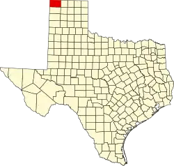 Dallam County na mapě Texasu