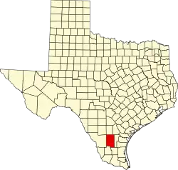 Duval County na mapě Texasu