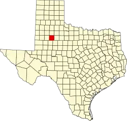 Garza County na mapě Texasu