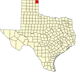 Lipscomb County na mapě Texasu