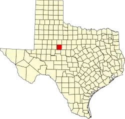 Nolan County na mapě Texasu