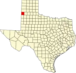 Parmer County na mapě Texasu