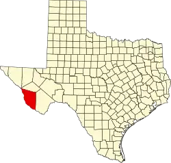 Presidio County na mapě Texasu