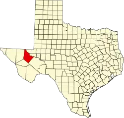 Reeves County na mapě Texasu