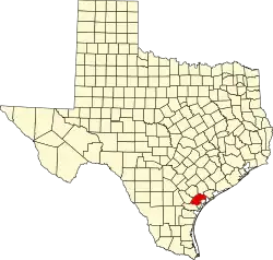 Refugio County na mapě Texasu
