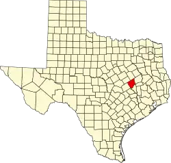 Robertson County na mapě Texasu