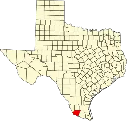 Starr County na mapě Texasu