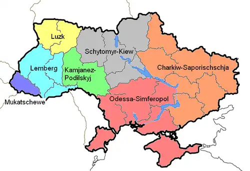 Diecéze lucká na mapě