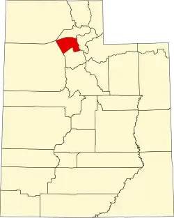 Davis County na mapě státu Utah