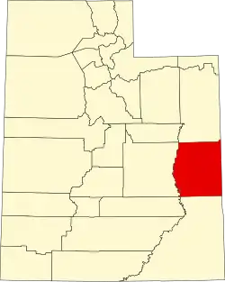 Grand County na mapě státu Utah