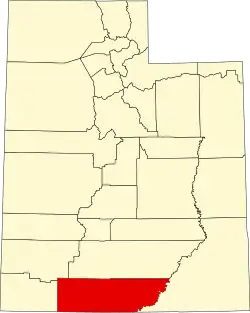 Kane County na mapě státu Utah