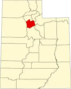 Salt Lake County na mapě státu Utah